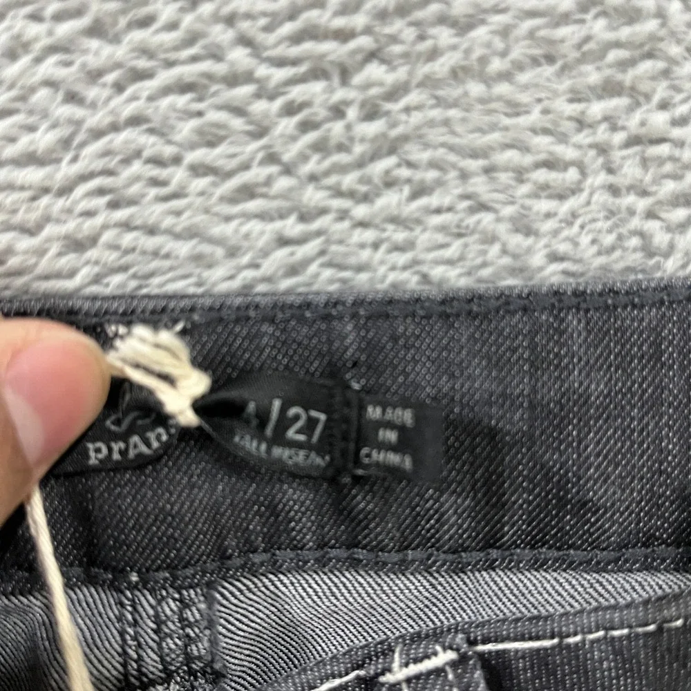 Prana Kayla Slim Skinny Leg Jeans Womens 4 Black Denim Cotton Low Rise Dark Wash